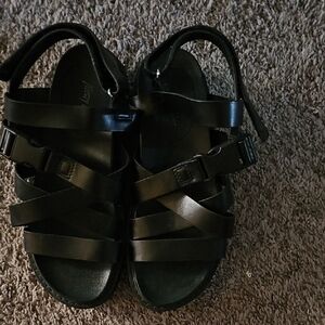 Nasty Gal Black Strappy Sandals